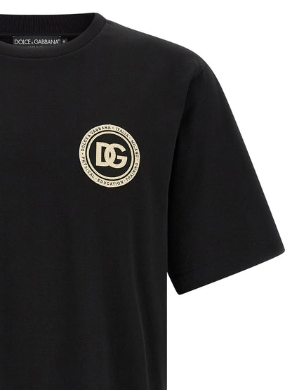 Camiseta de algodón negra Dolce & Gabbana
