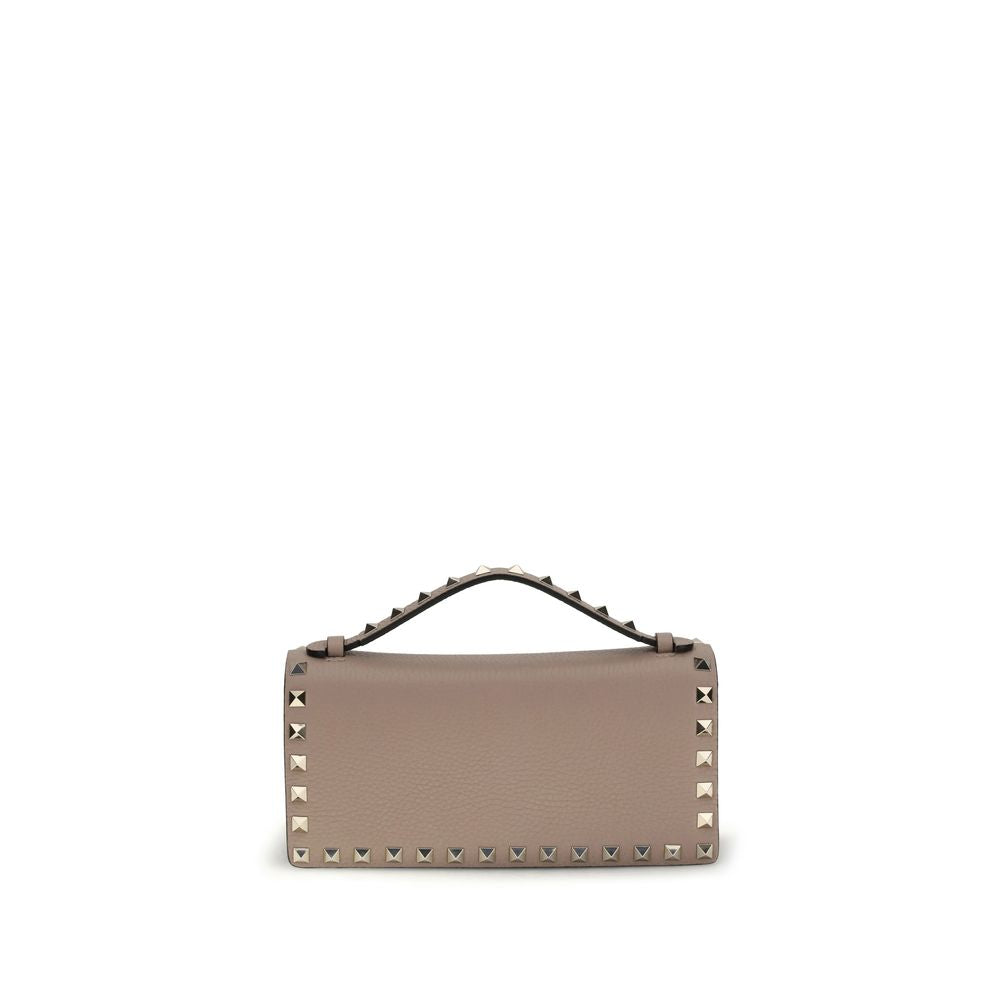 Portefeuille Valentino Garavani en veau beige Bos Taurus