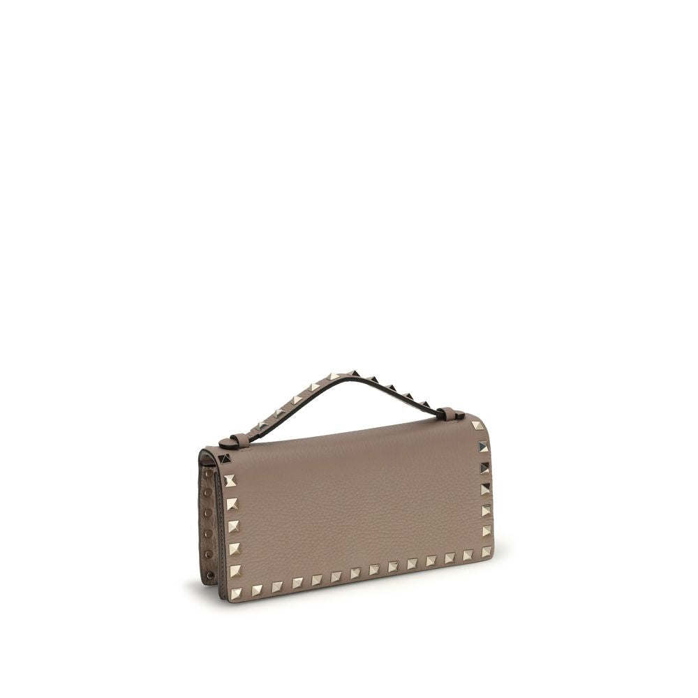 Portefeuille Valentino Garavani en veau beige Bos Taurus