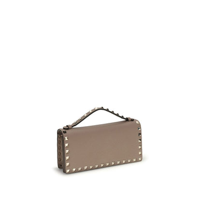 Portefeuille Valentino Garavani en veau beige Bos Taurus