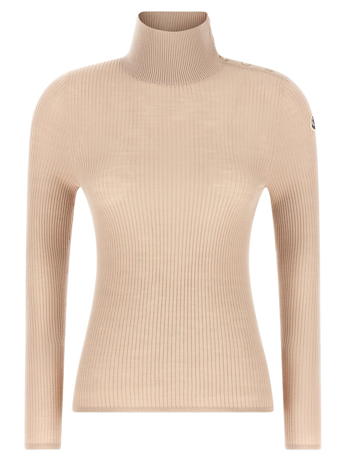 Moncler Cardigan de Lana Virgen Beige Confort Térmico