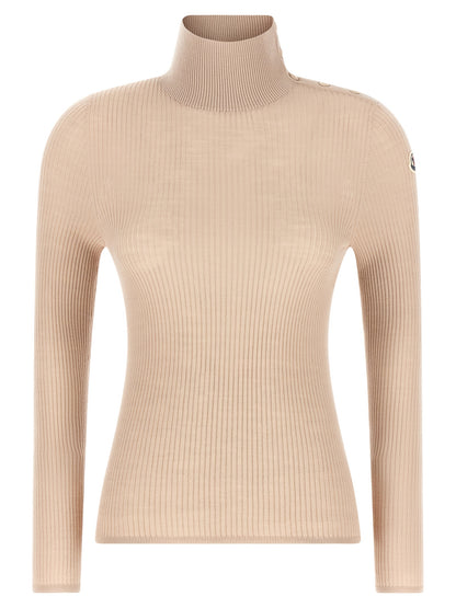 Moncler Cardigan de Lana Virgen Beige Confort Térmico