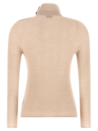 Moncler Cardigan de Lana Virgen Beige Confort Térmico