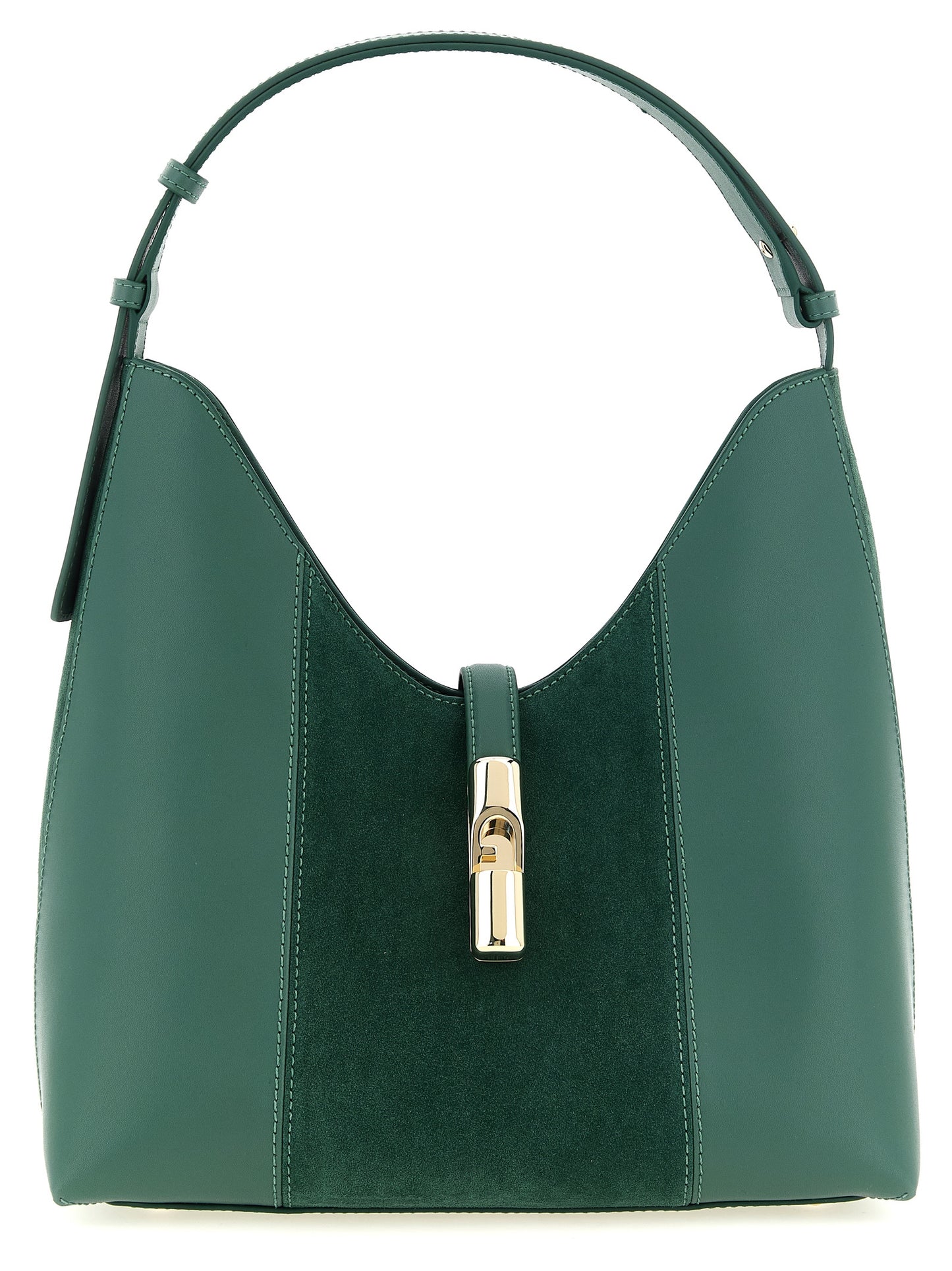 Furla Sac bandoulière bicolore en cuir de veau Goccia M