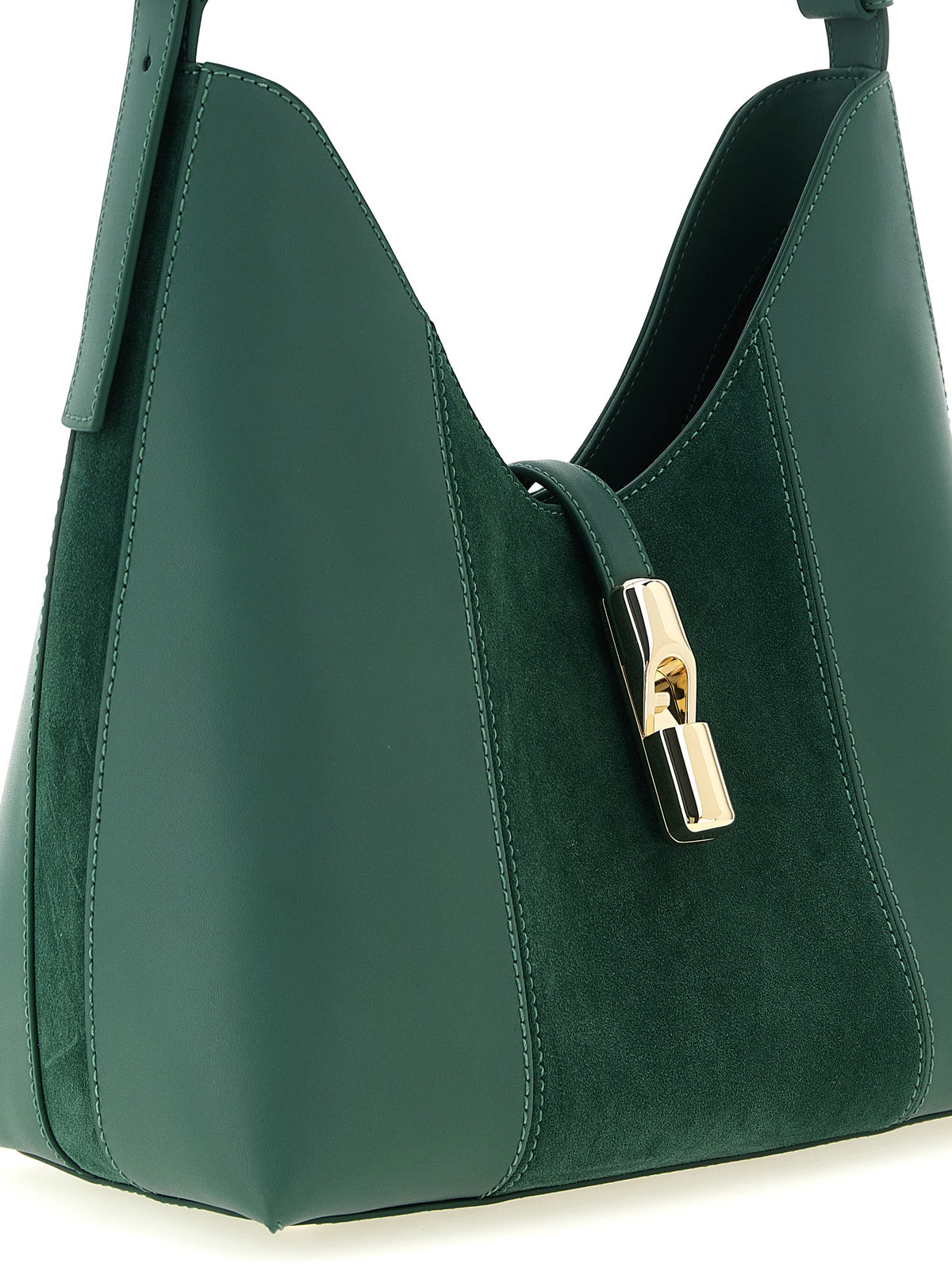 Furla Sac bandoulière bicolore en cuir de veau Goccia M