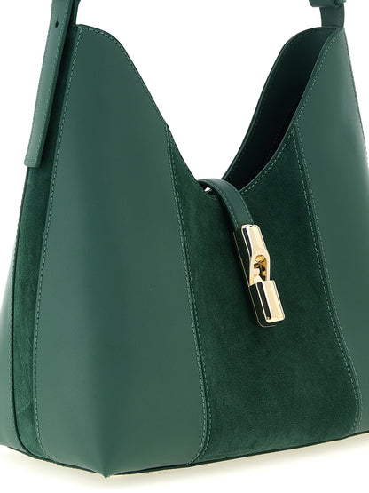 Furla Sac bandoulière bicolore en cuir de veau Goccia M