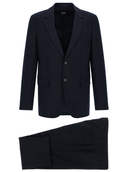 Traje Slim Fit Dos Piezas Azul Lana Virgen Hugo Boss Houston