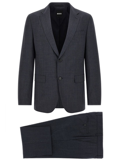 Hugo Boss Blue Polyester Two-Piece Suit Set