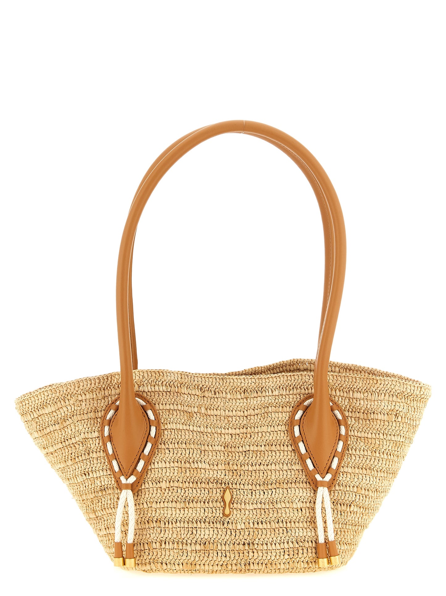 Bolso tote de rafia beige Christian Louboutin