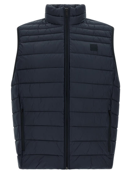 Hugo Boss Recycled Polyamide Sleeveless Jacket Blue