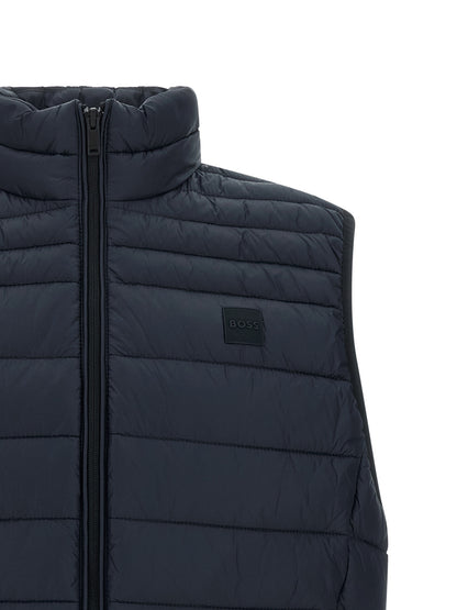 Hugo Boss Recycled Polyamide Sleeveless Jacket Blue