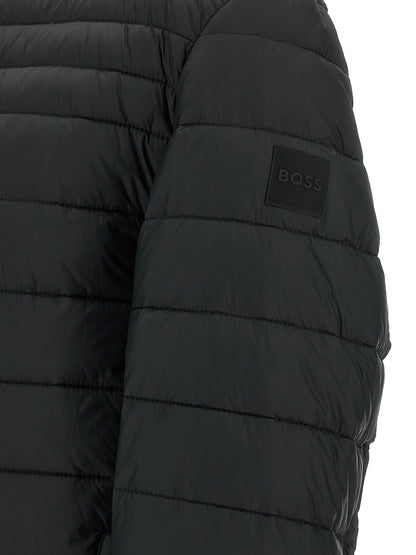 Hugo Boss Chaqueta Larga De Poliamida Reciclada Negra