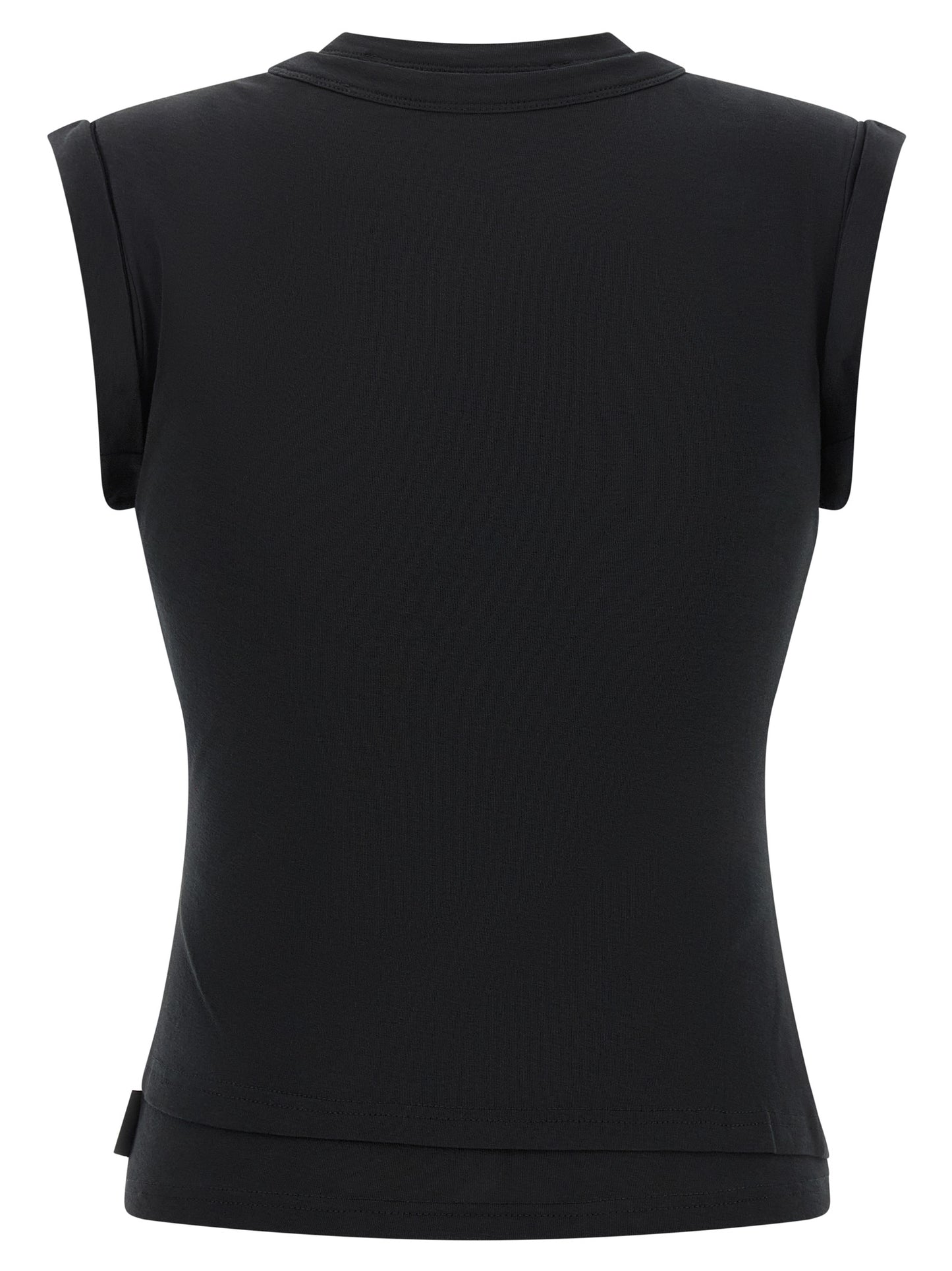 Camiseta sin mangas de algodón negra Alexander Wang