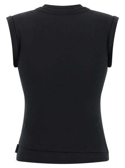 Camiseta sin mangas de algodón negra Alexander Wang