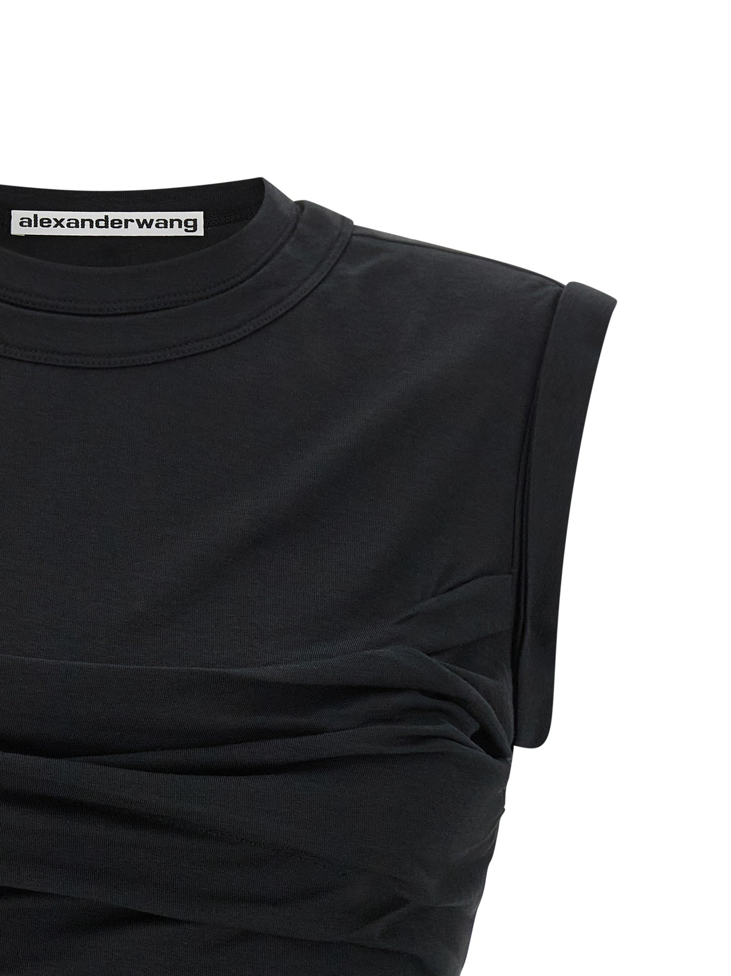 Camiseta sin mangas de algodón negra Alexander Wang