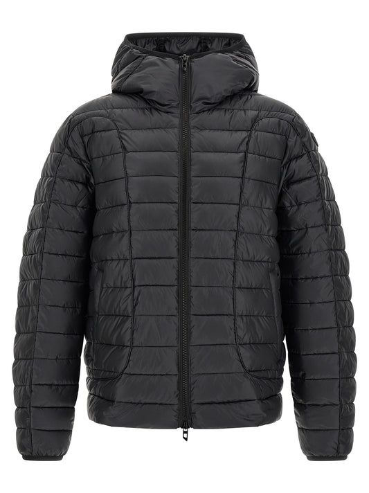 Chaqueta larga Diesel de poliéster negro