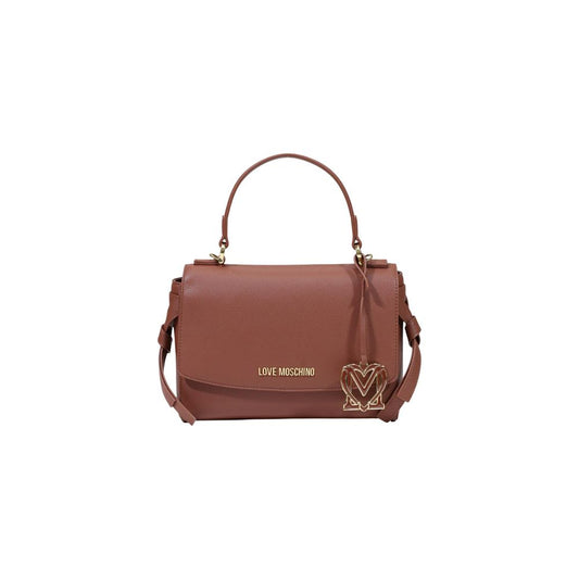 Bolso de mano Love Moschino marrón de polietileno