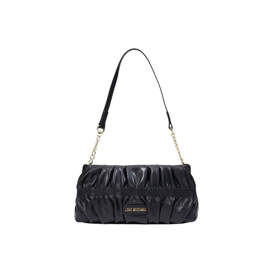 Bolso De Mano Negro Polietileno Love Moschino Coleccion Fw26