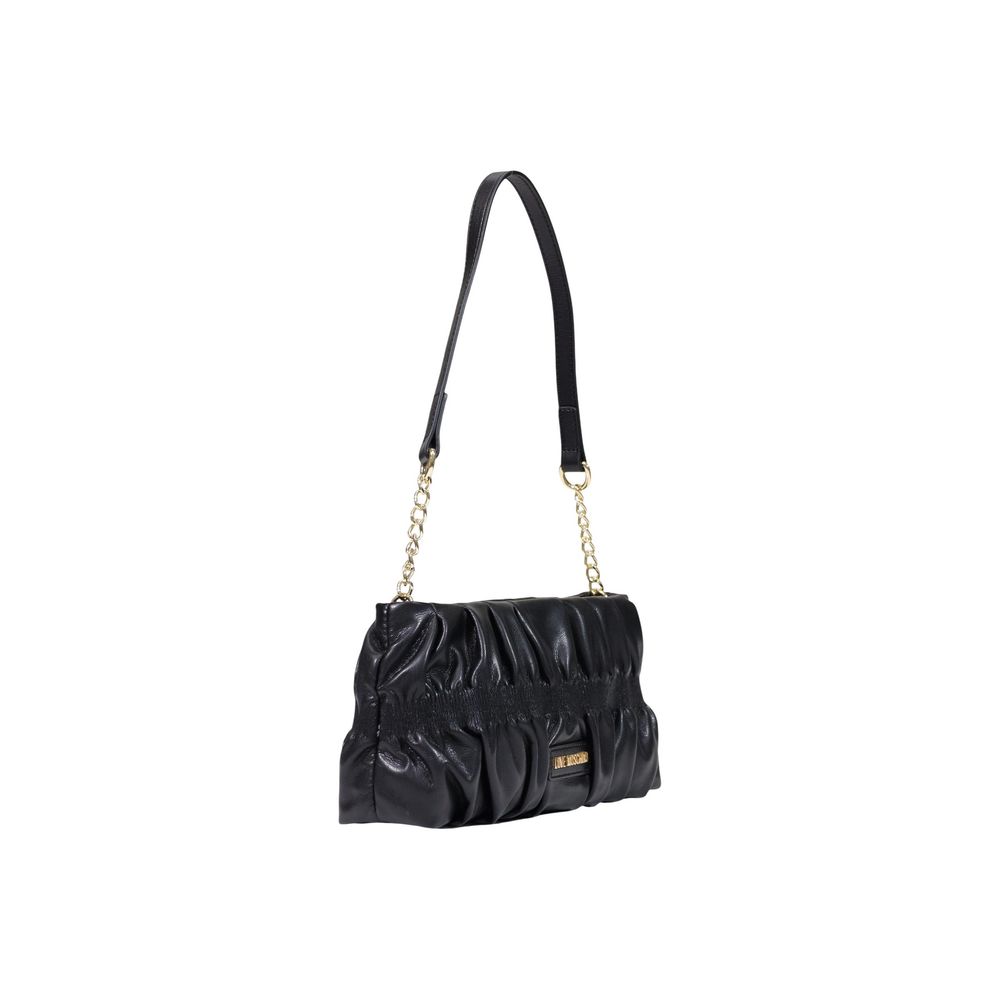 Bolso De Mano Negro Polietileno Love Moschino Coleccion Fw26