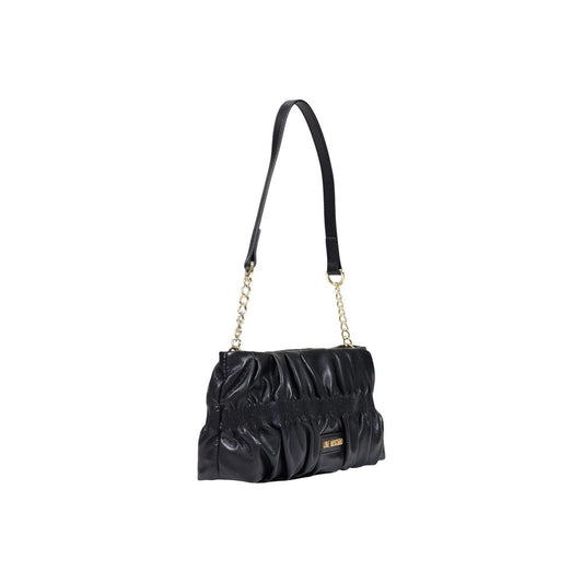 Bolso De Mano Negro Polietileno Love Moschino Coleccion Fw26