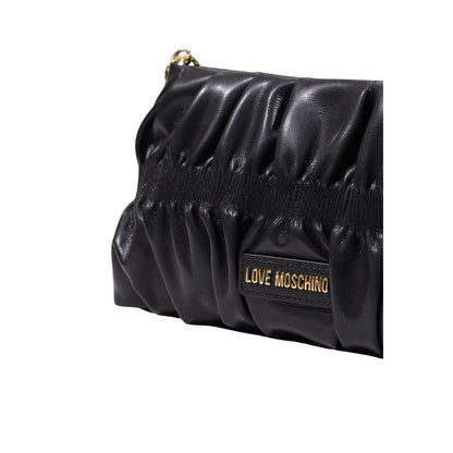 Bolso De Mano Negro Polietileno Love Moschino Coleccion Fw26