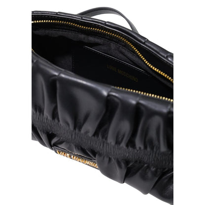 Bolso De Mano Negro Polietileno Love Moschino Coleccion Fw26