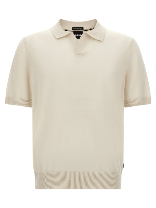 Polo Hugo Boss de lana virgen blanco