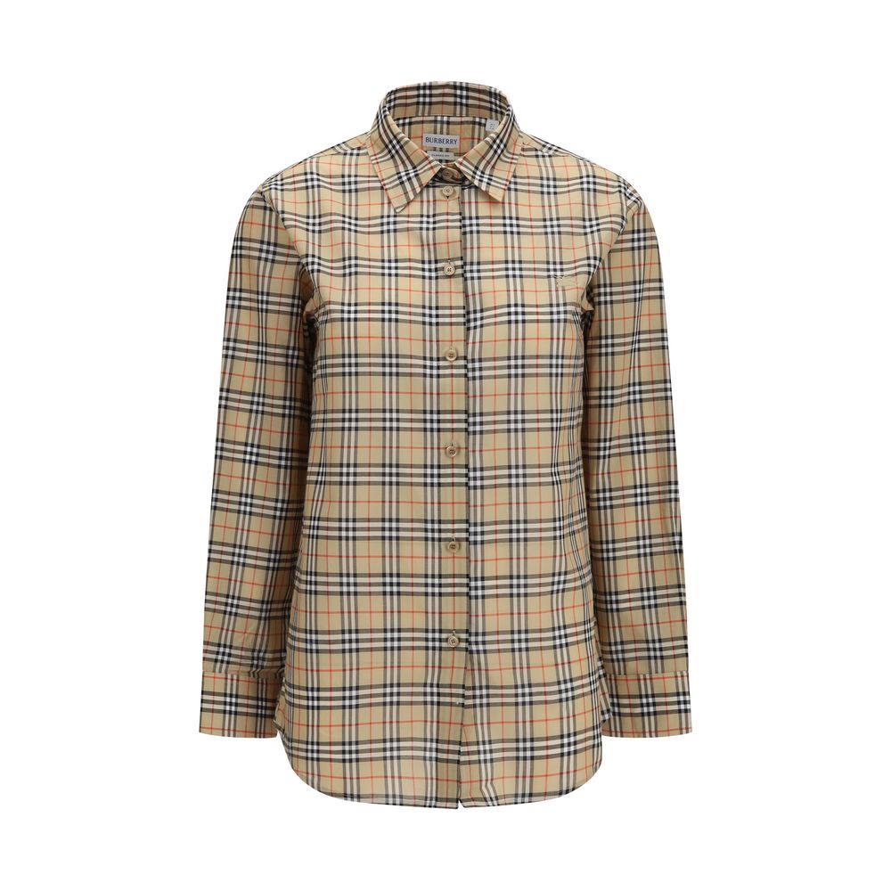 Camisa con diseño de algodón beige de Burberry