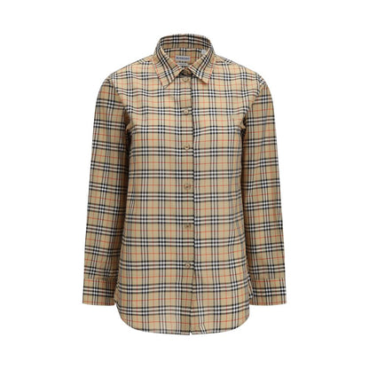Camisa con diseño de algodón beige de Burberry