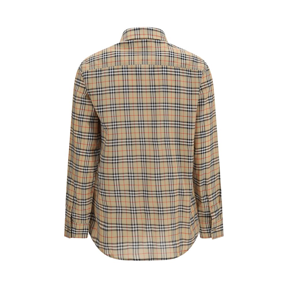 Camisa con diseño de algodón beige de Burberry