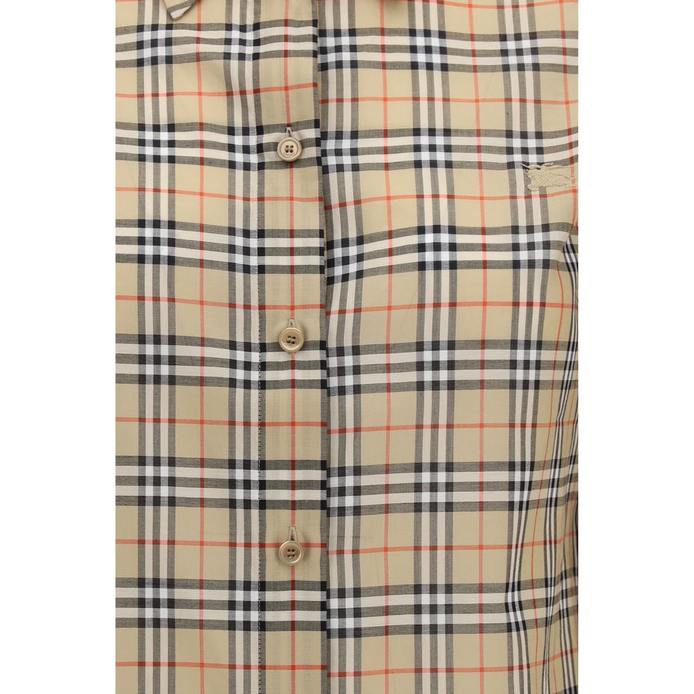 Camisa con diseño de algodón beige de Burberry