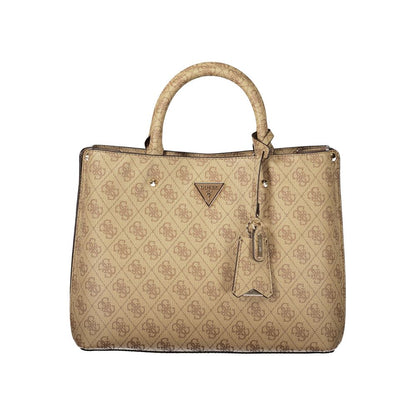 Sac Guess Jeans pour femme en cuir beige avec anses et bandoulière