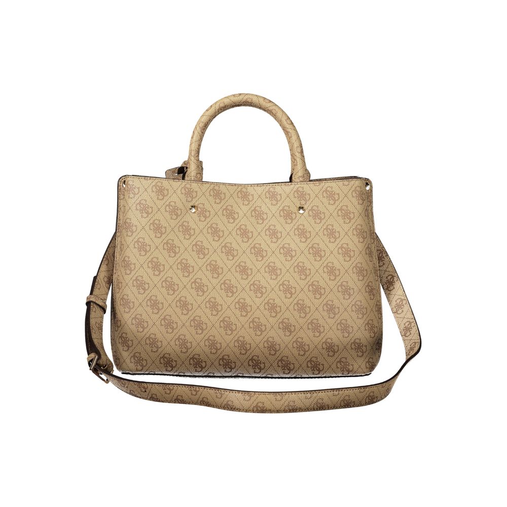 Sac Guess Jeans pour femme en cuir beige avec anses et bandoulière