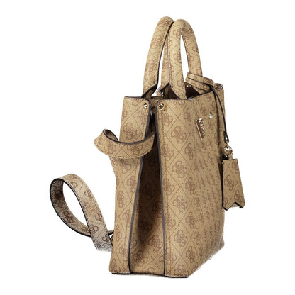 Sac Guess Jeans pour femme en cuir beige avec anses et bandoulière
