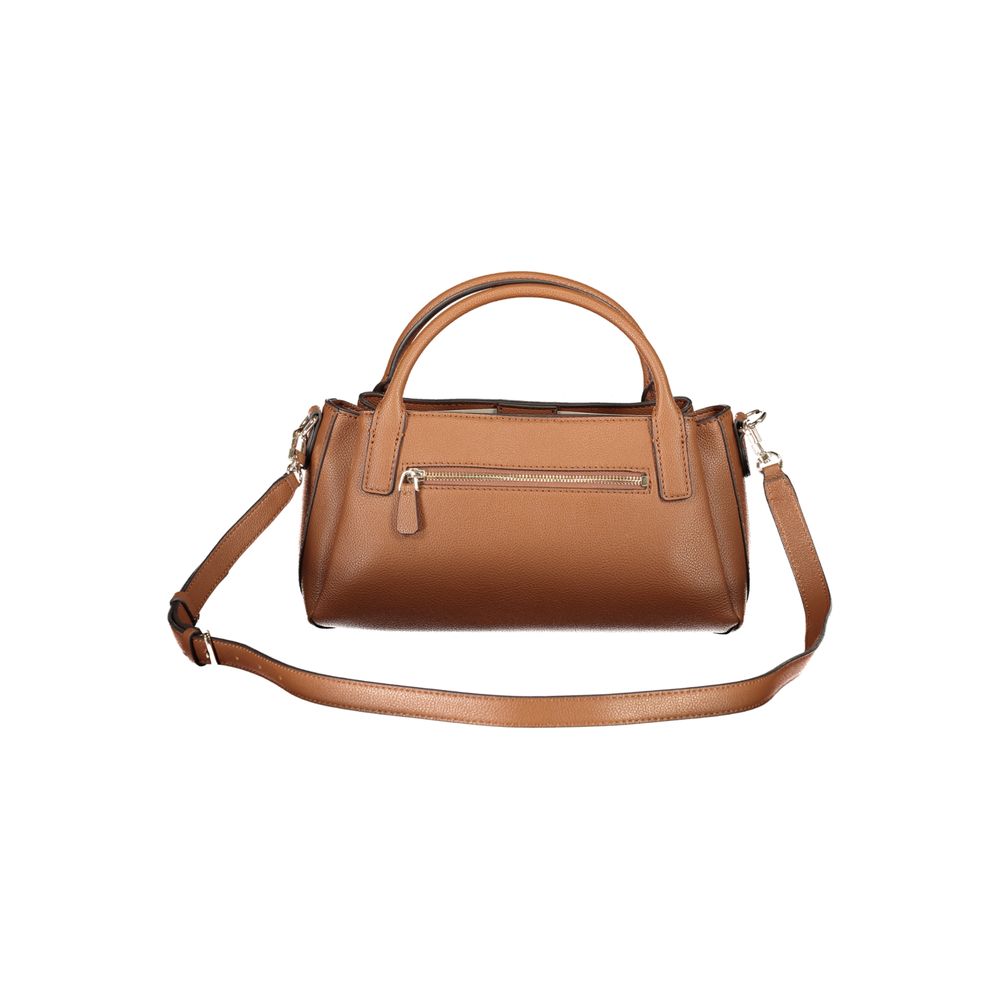 Sac Guess Jeans marron en polyuréthane pour femme avec bandoulière réglable