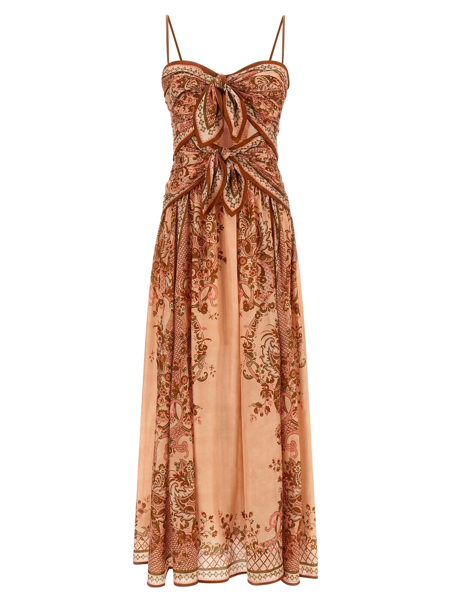 Vestido midi de seda multicolor de Zimmermann