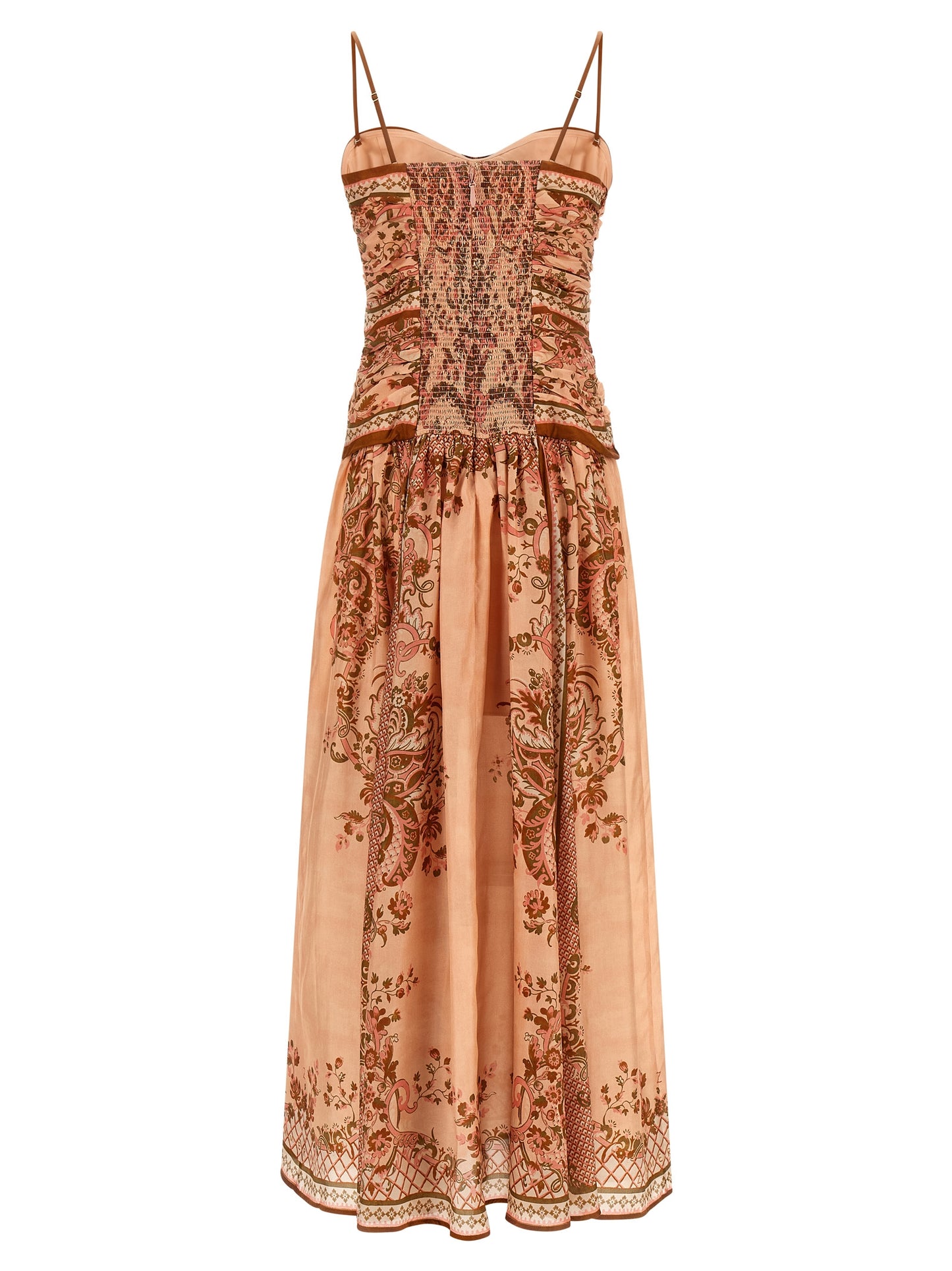 Vestido midi de seda multicolor de Zimmermann