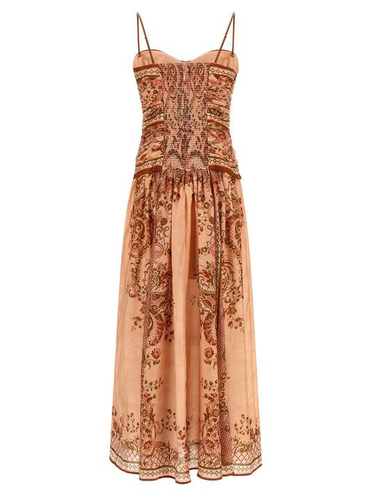 Vestido midi de seda multicolor de Zimmermann