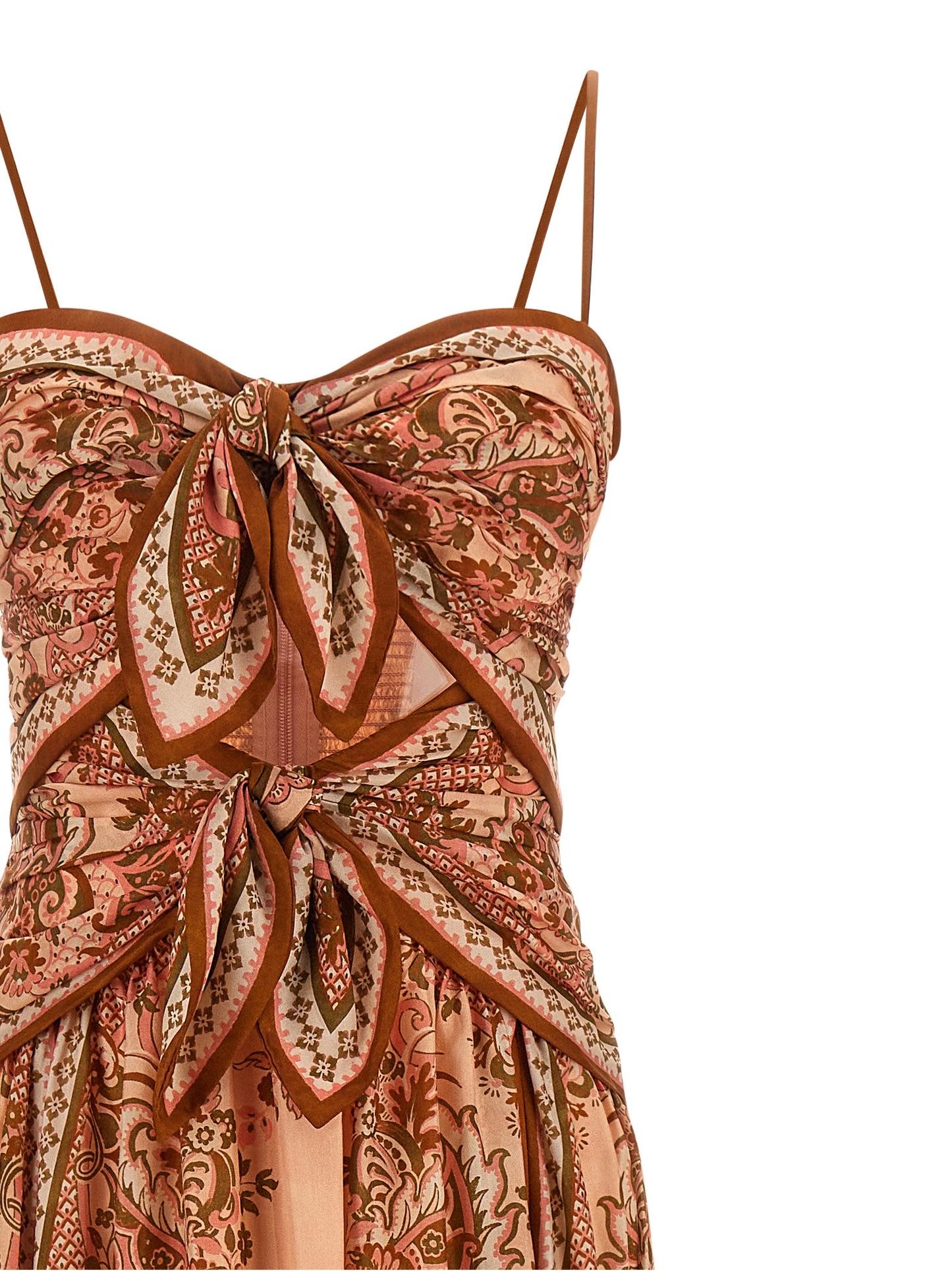 Vestido midi de seda multicolor de Zimmermann