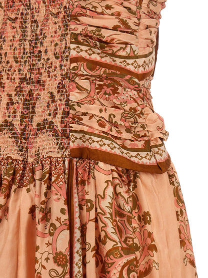 Vestido midi de seda multicolor de Zimmermann