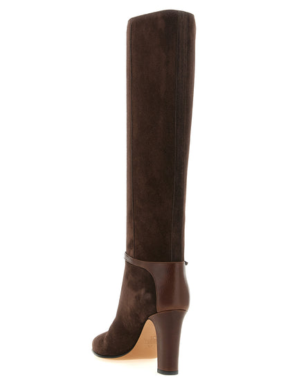 Valentino Garavani Pattie Brown Leather Tall Boots