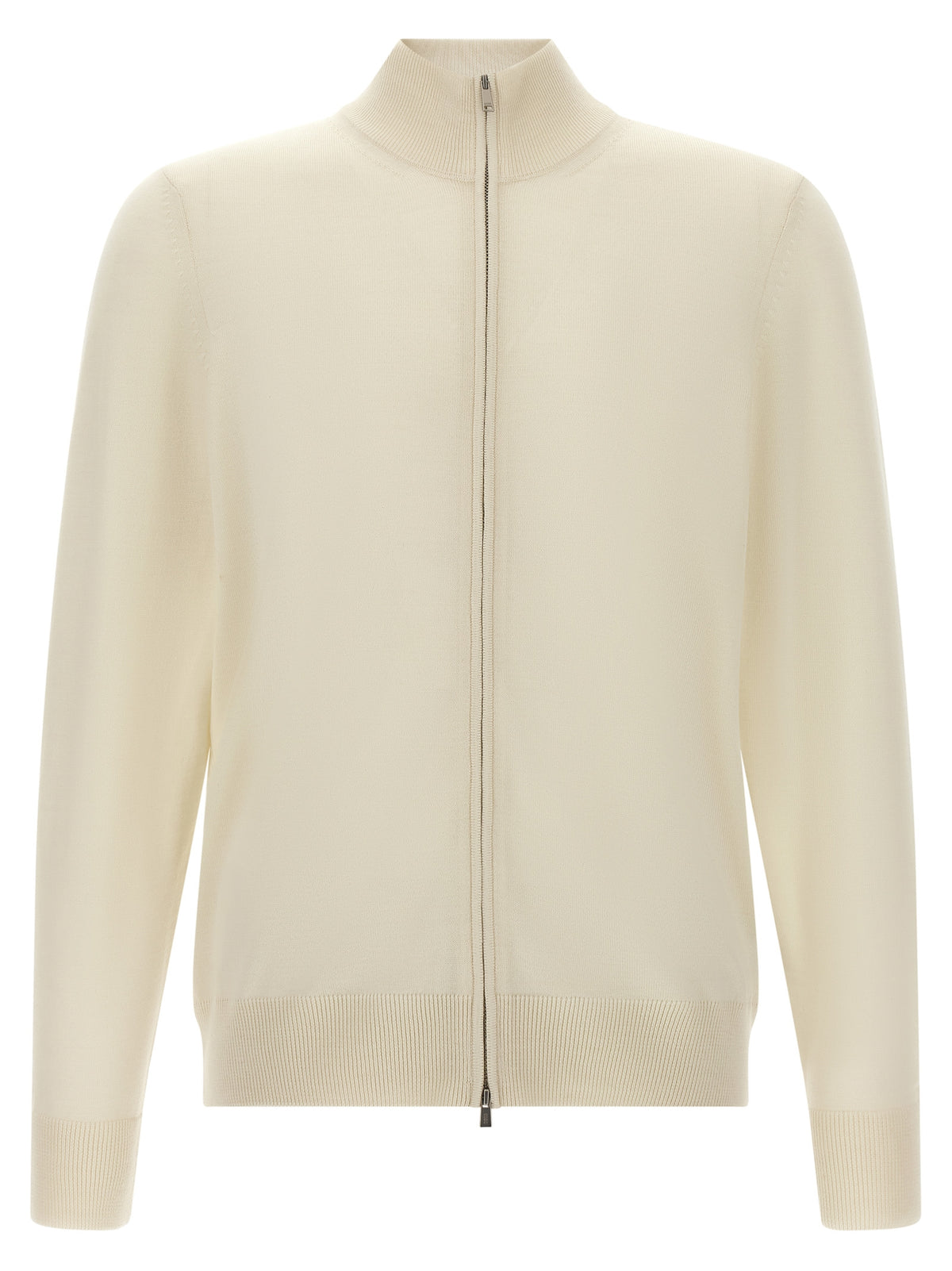Cárdigan De Lana Virgen Blanco Hugo Boss Corte Minimal