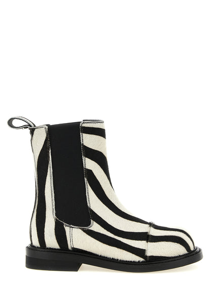 Moschino Bicolor Calfskin Ankle Boots