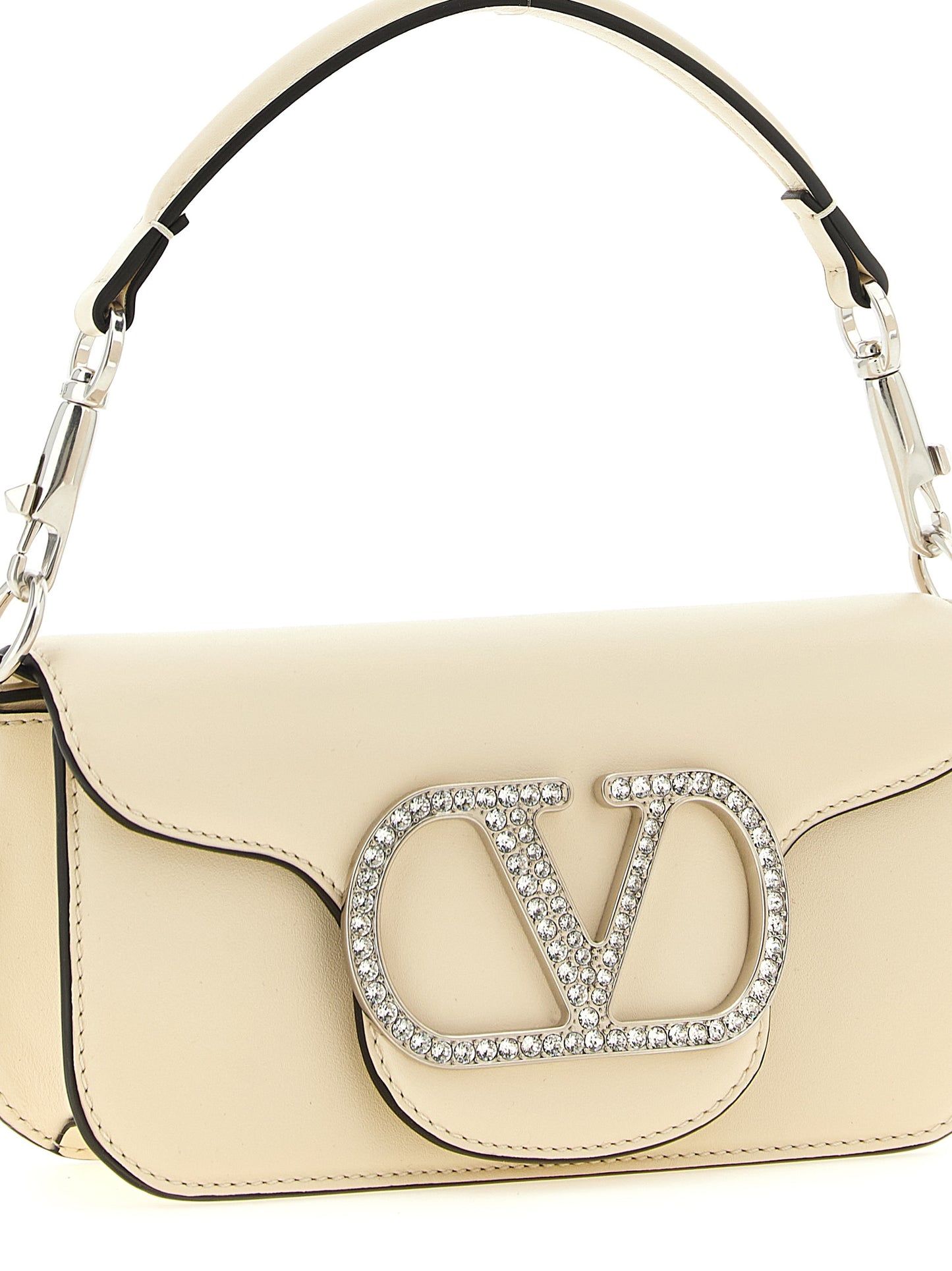 Bolso de hombro Valentino Garavani de piel de becerro blanca