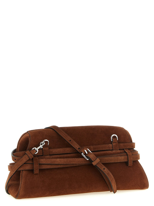 Bolso de mano Moschino de piel de becerro marrón