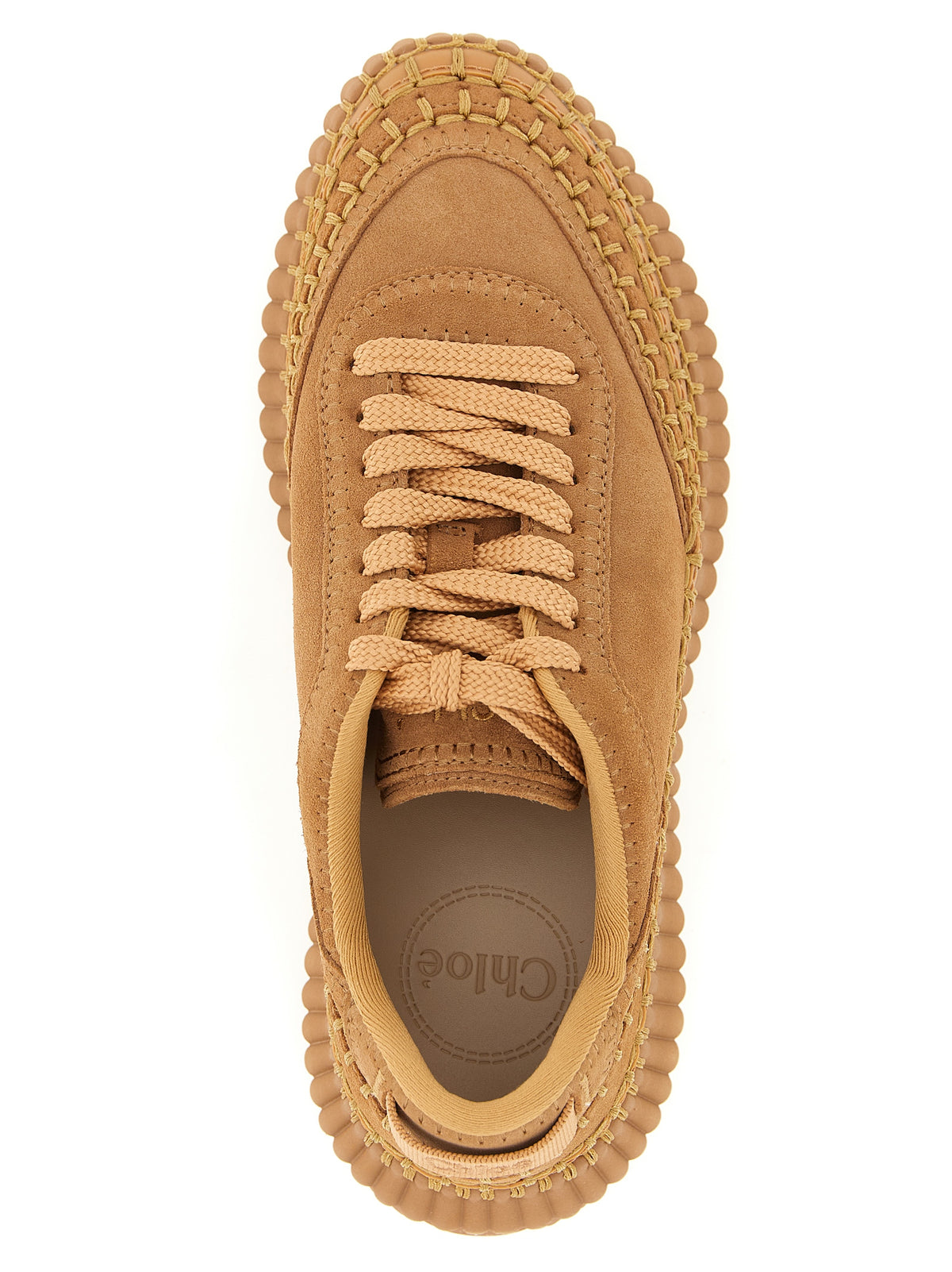 Chloé Zapatillas De Plataforma De Poliéster En Beige