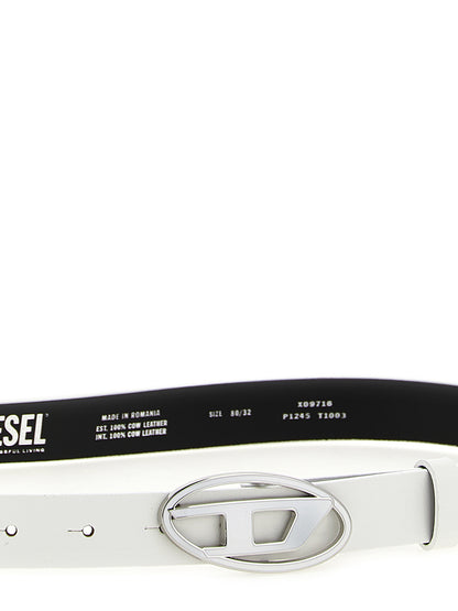 Diesel B-1DR 25 Regular White Leather Belt