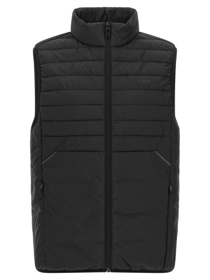Veste sans manches en polyester noir Hugo Boss