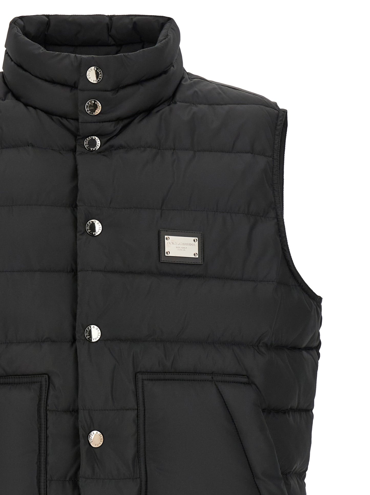 Dolce & Gabbana Chaqueta Sin Mangas De Poliéster Negra
