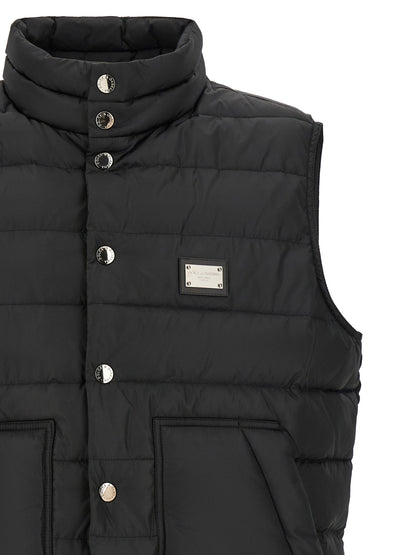 Dolce & Gabbana Chaqueta Sin Mangas De Poliéster Negra